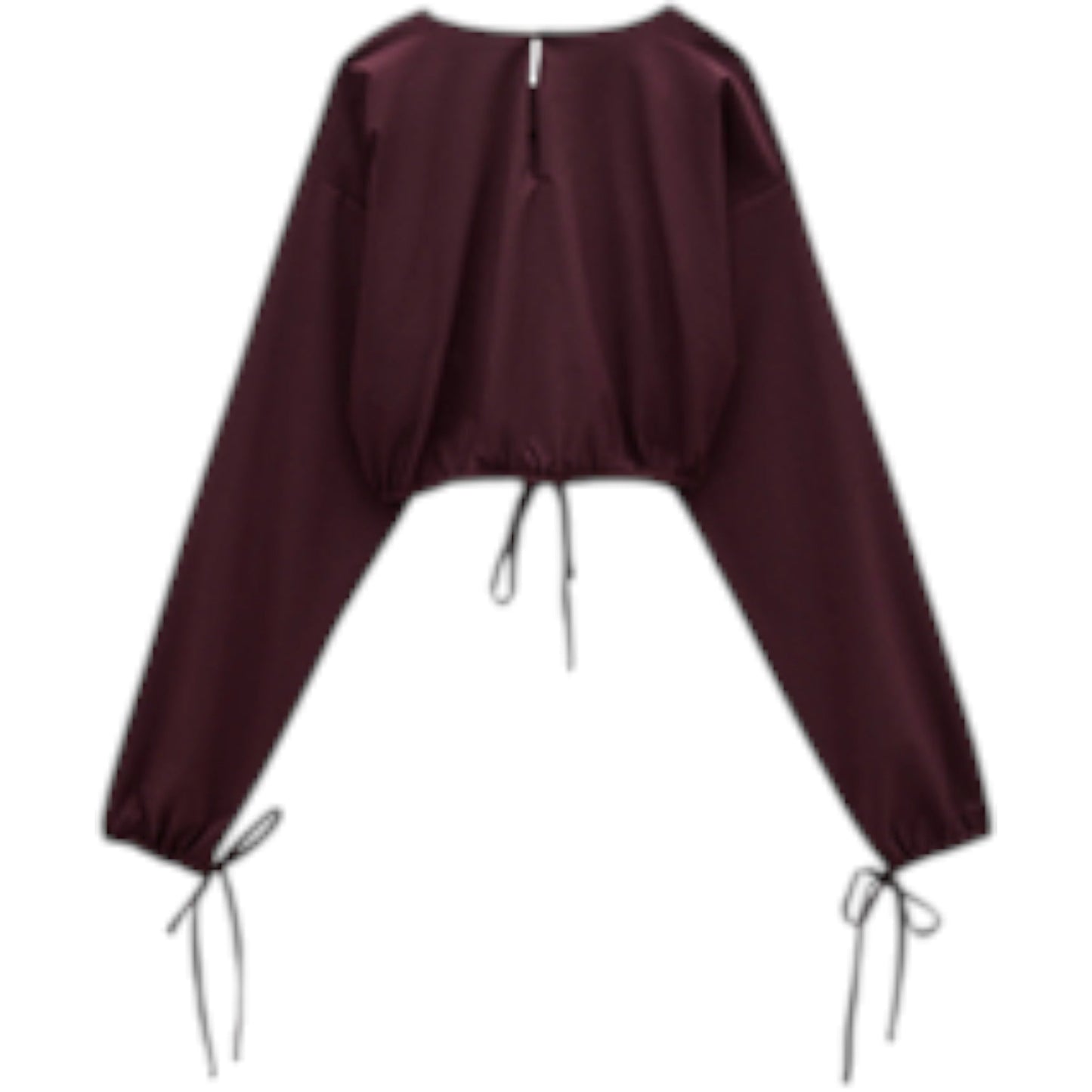 ZARA bordó bő hosszú ujjú crop top
