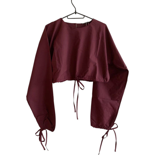 ZARA bordó bő hosszú ujjú crop top