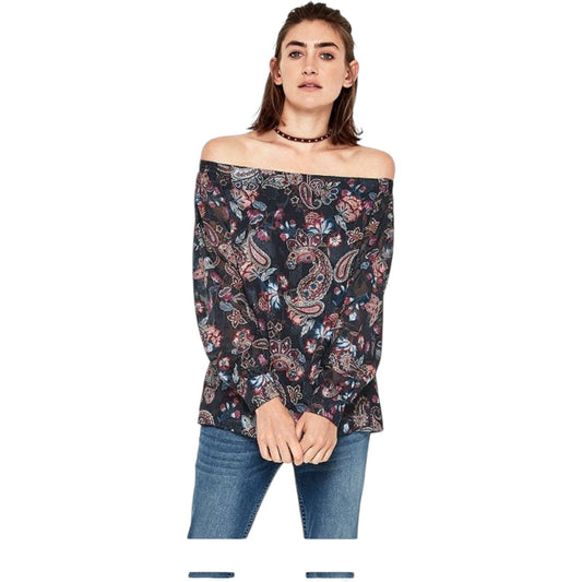 S. OLIVER sötétkék off-shoulder blúz