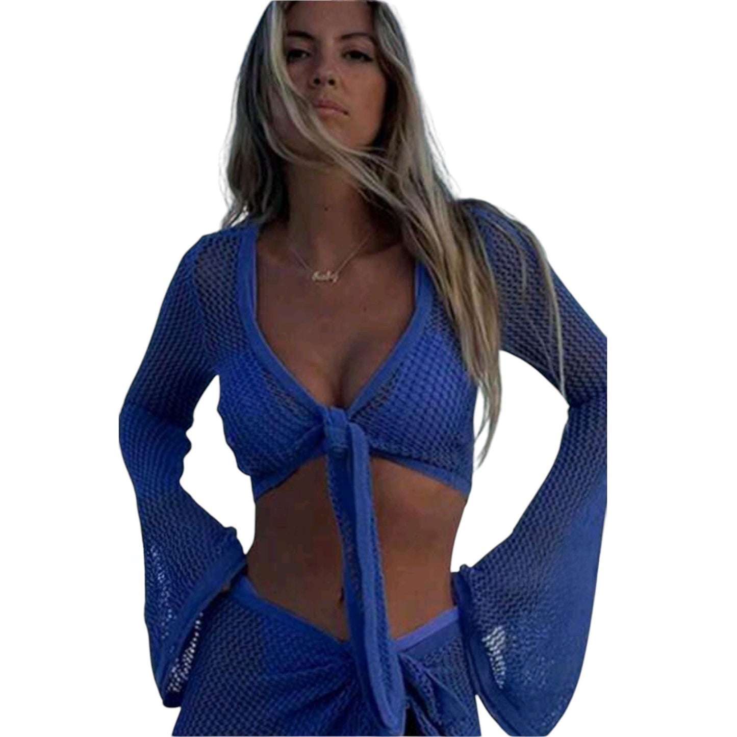 SHE kék kötött felső