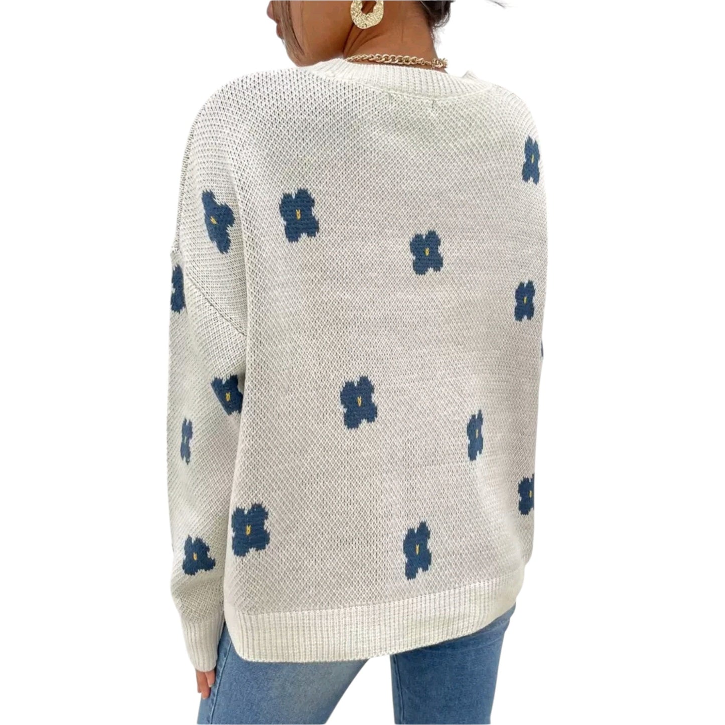 SHE fehér kötött pulóver