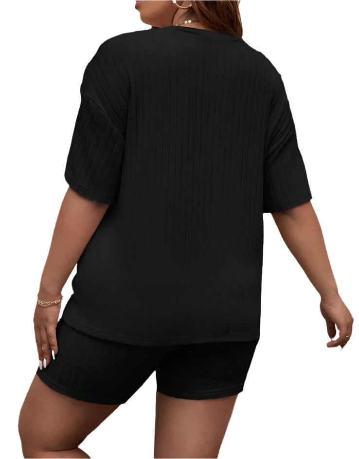 SHE fekete bordázott szett