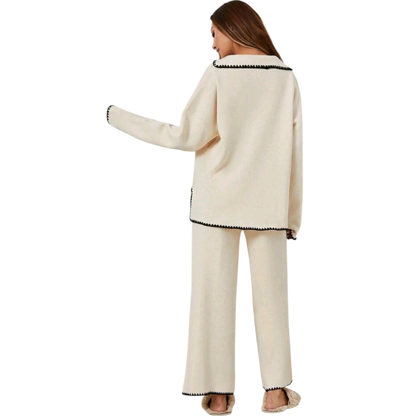 SHE krém színű hímzett szett