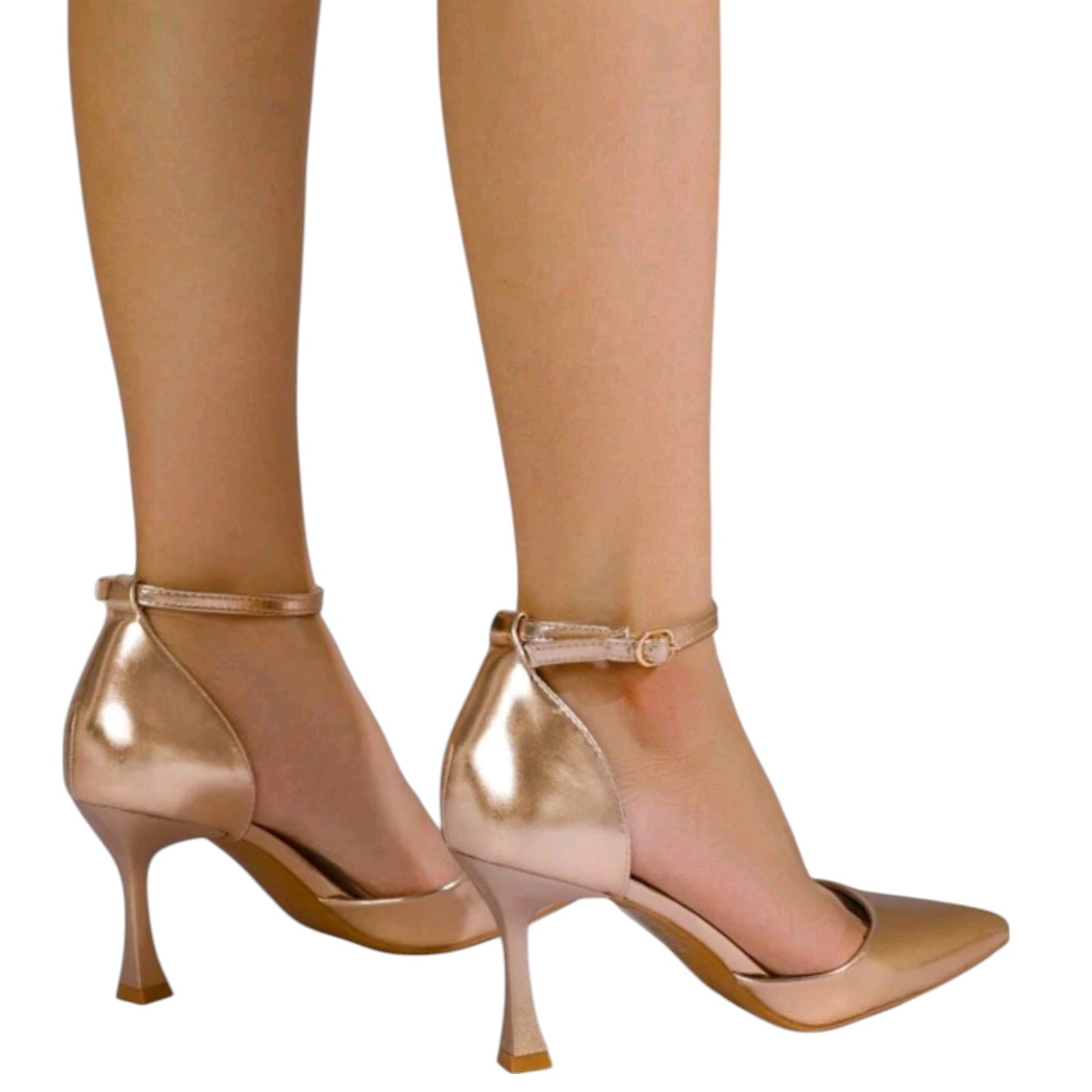 SHE rosegold bokapántos magassarkú