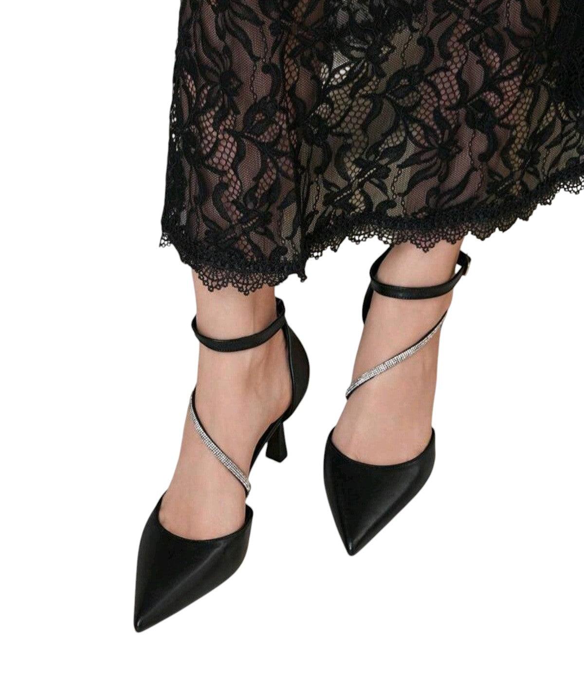 SHE fekete heeled slingbacks