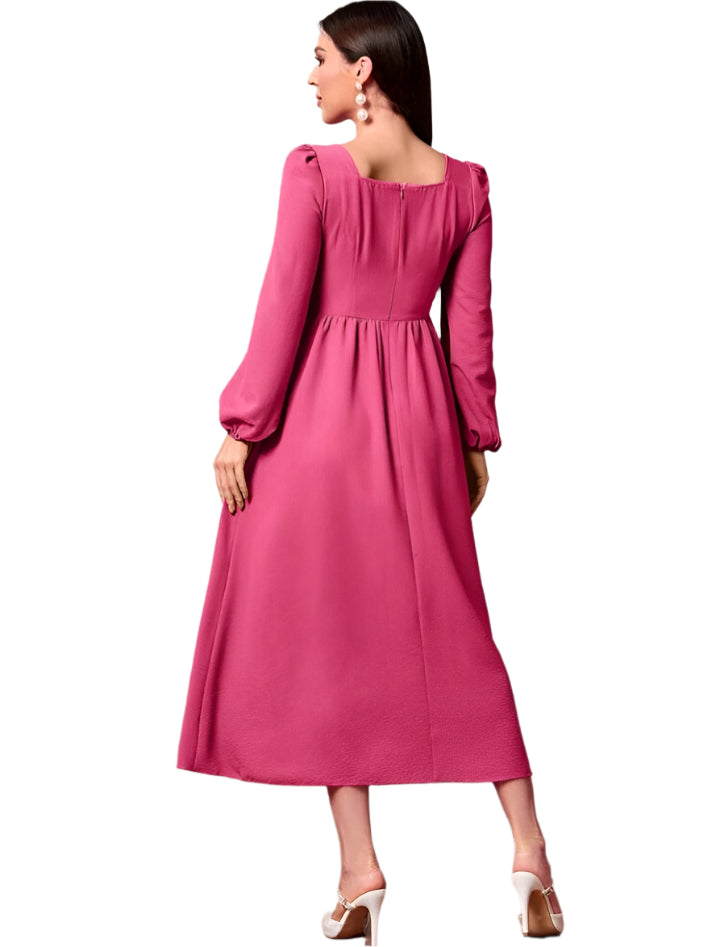 SHE pink húzott midi ruha