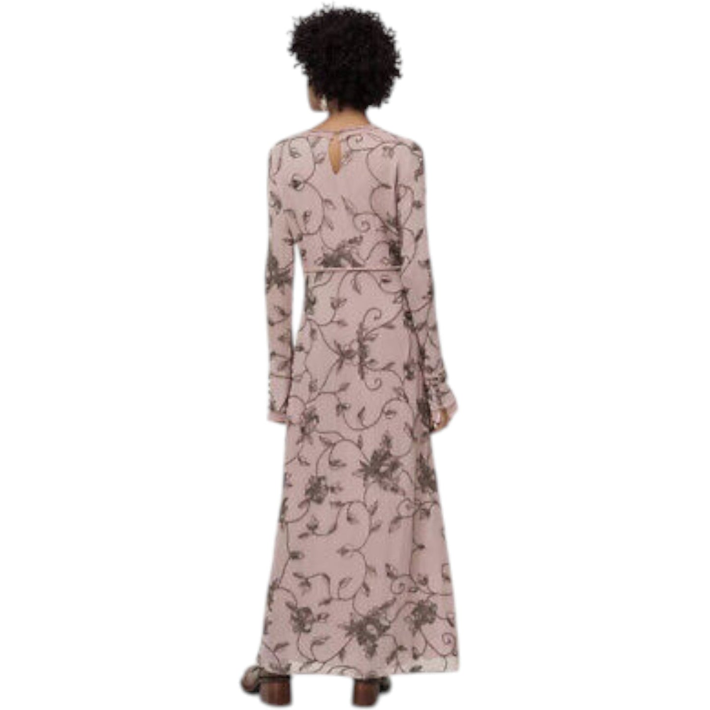 ZARA rózsaszín mintás maxi ruha