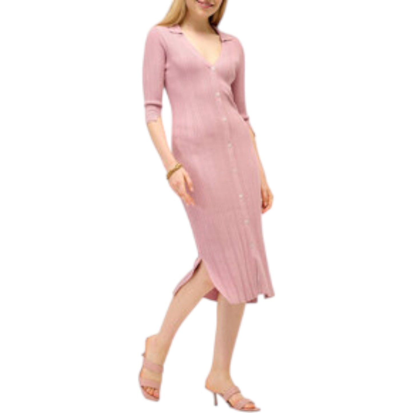 ORSAY rózsaszín bordázott midi ruha