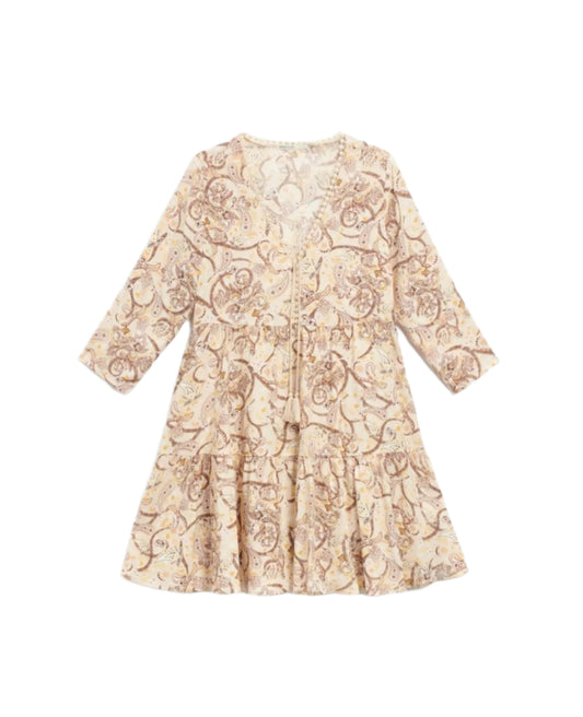 HOUSE BRAND bézs-barna mintás boho ruha