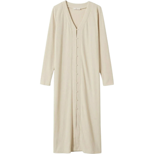MANGO bézs hosszú ujjú maxi ruha