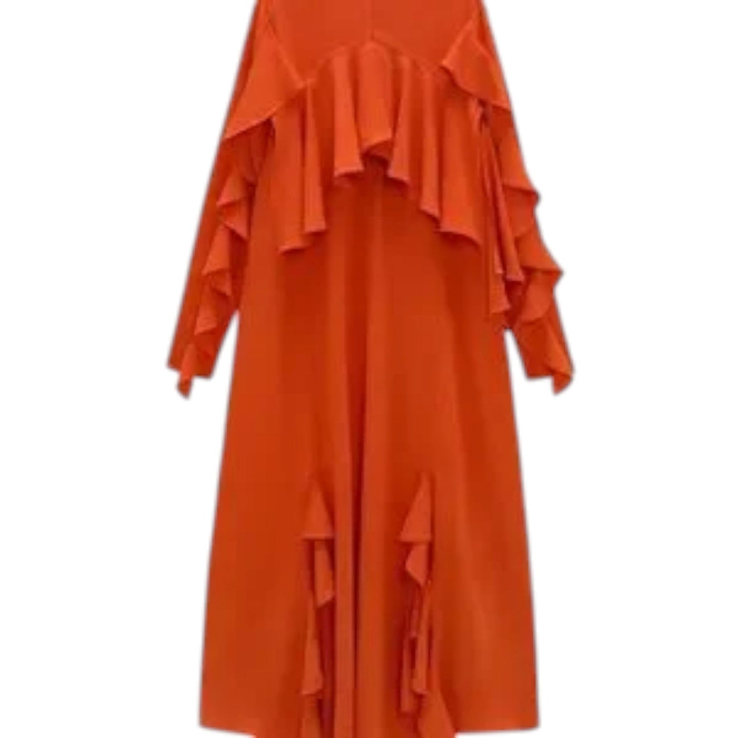 ZARA narancssárga fodros maxi ruha