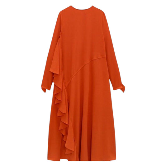 ZARA narancssárga fodros maxi ruha