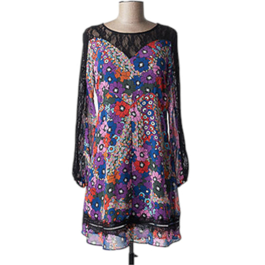 DESIGUAL sokszínű virágmintás mini ruha