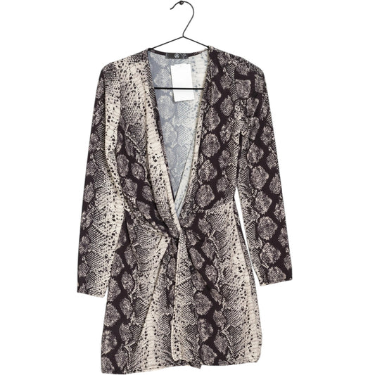 MISSGUIDED fekete mintás mini ruha