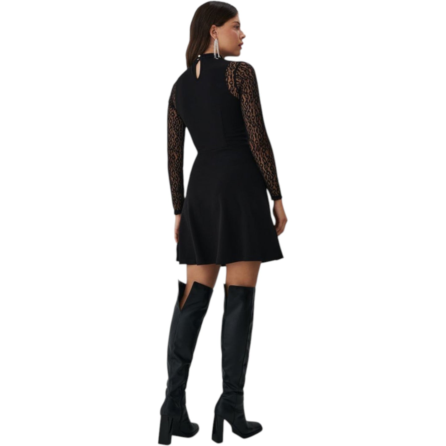 MOHITO fekete csipkés mini ruha