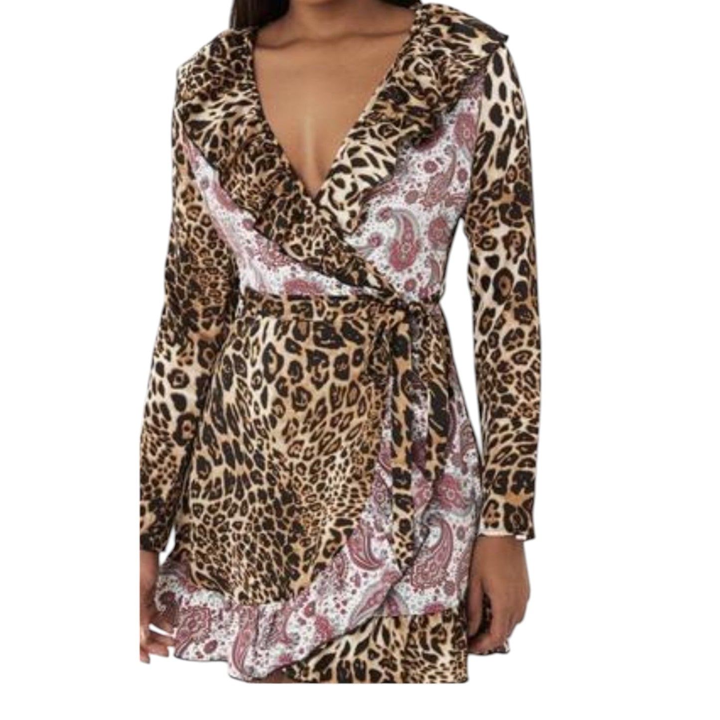 MISSGUIDED barna mintás mini ruha