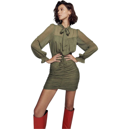 RESERVED khaki mintás mini ruha