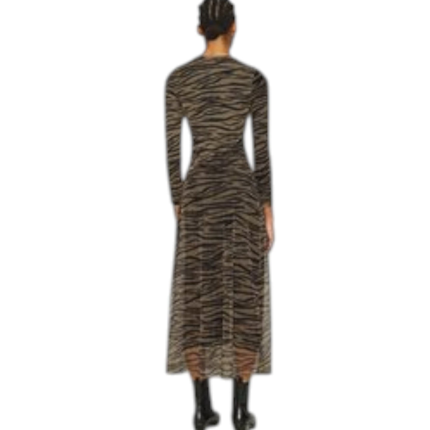 CALVIN KLEIN barna mintás hosszú ujjú midi ruha