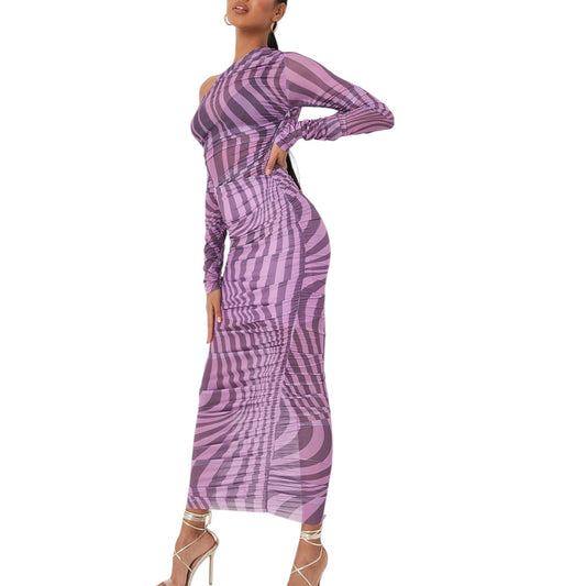 MISSGUIDED lila csíkos maxi ruha