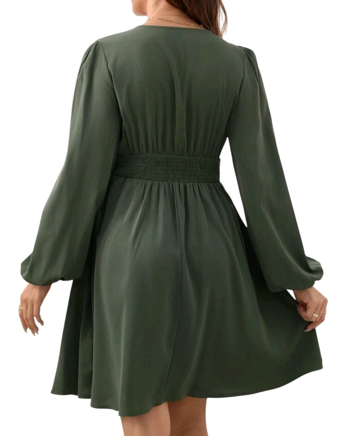 SHE olívazöld megkötős kismama ruha