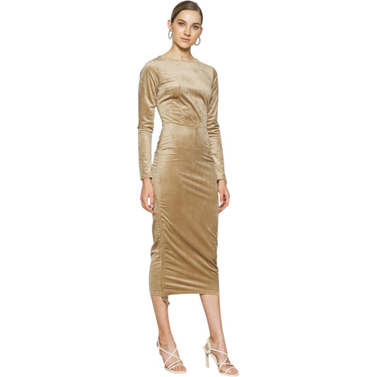MISSGUIDED drapp bársony húzott midi ruha