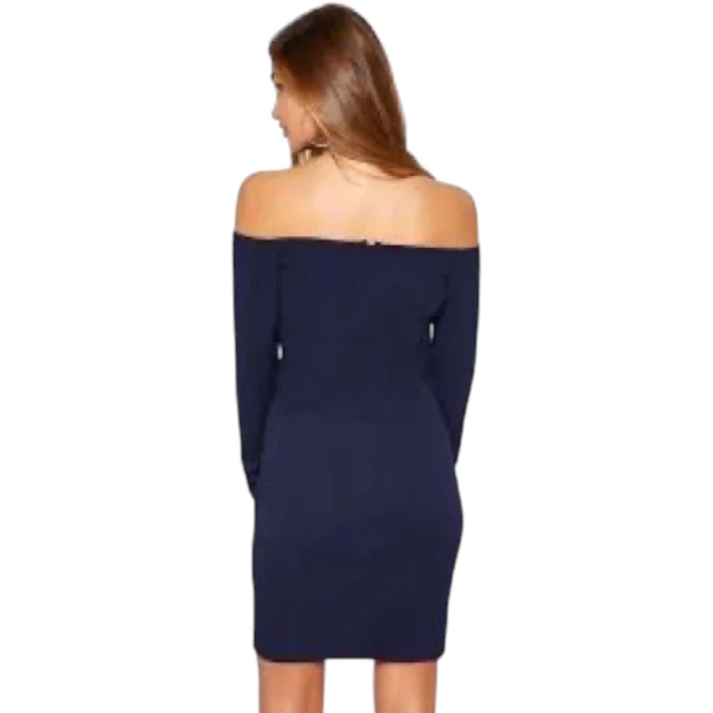 MISSGUIDED sötétkék hosszú ujjú mini ruha