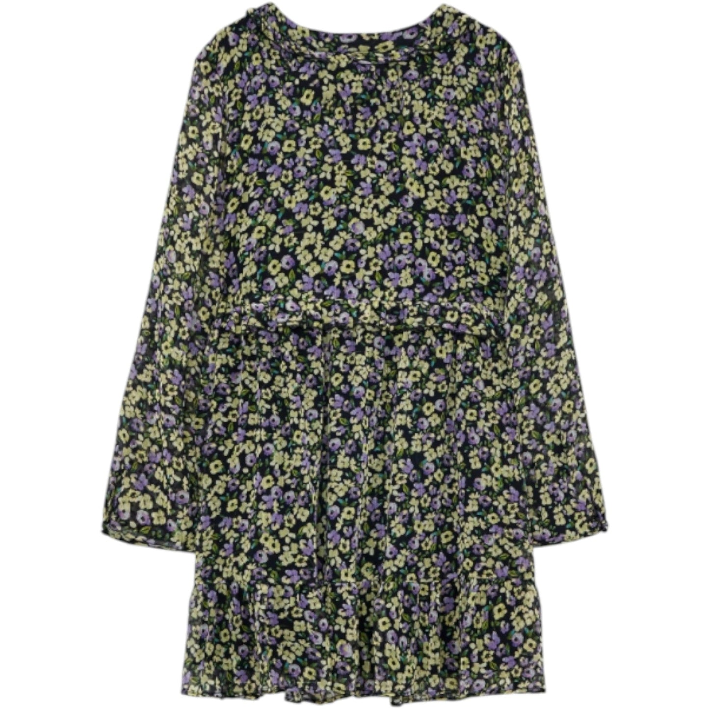 ZARA fekete virágmintás mini ruha