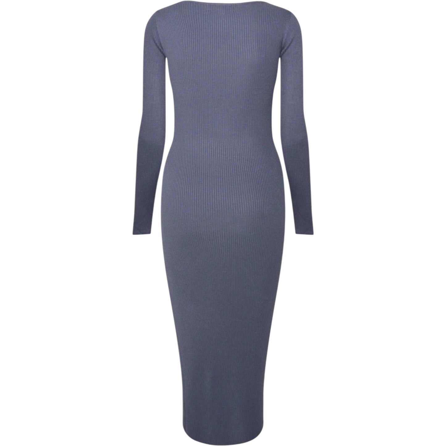 MISSGUIDED szürke bordás kötött midi ruha