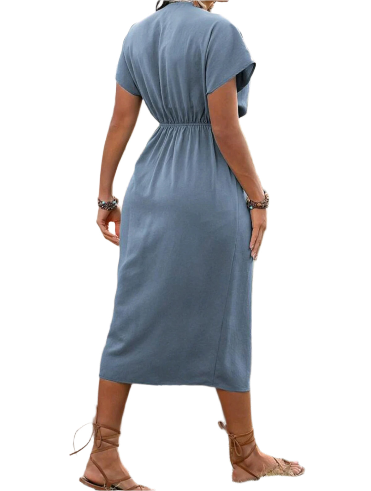 SHE kék megkötős midi ruha