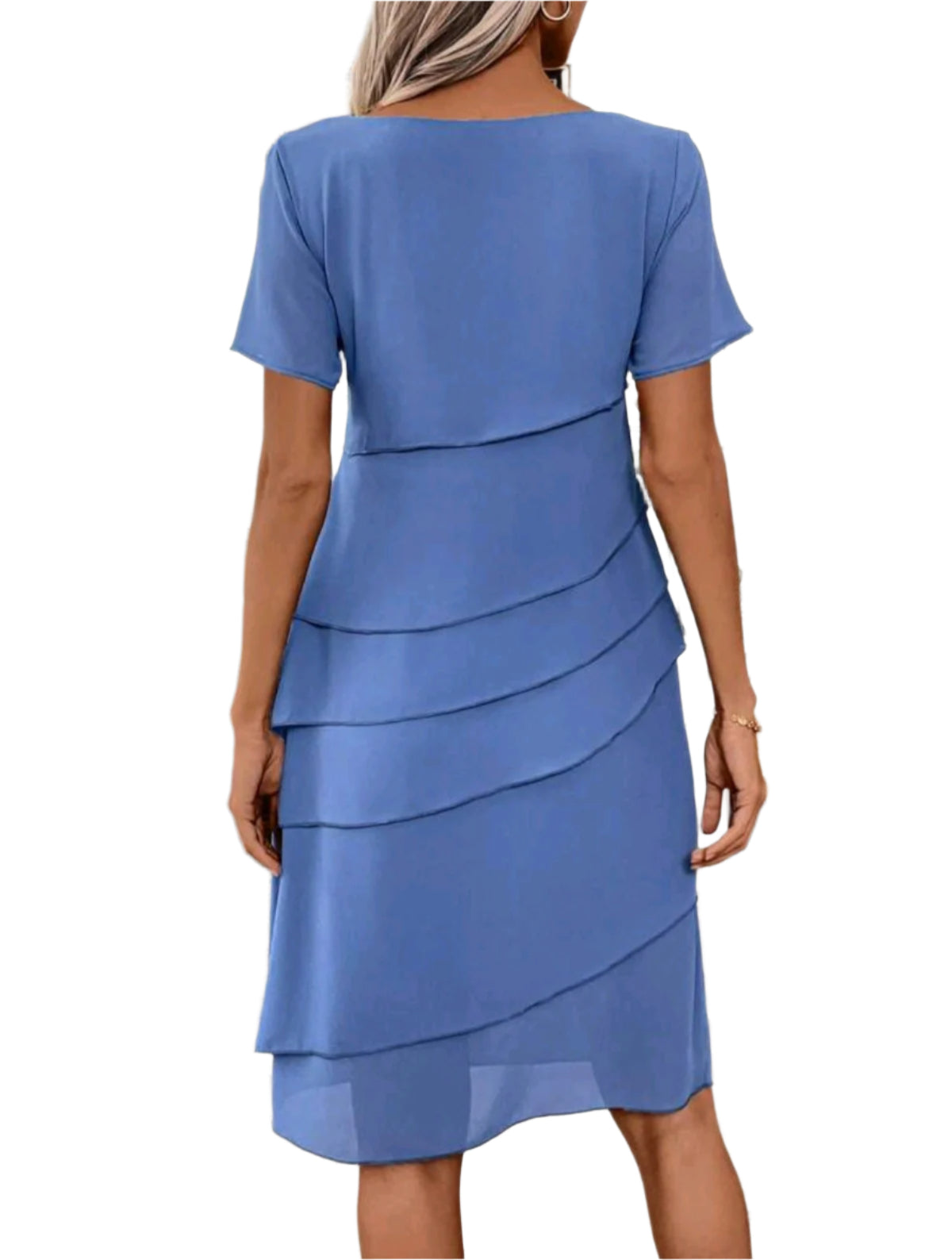 SHE kék fodros rétegzett ruha