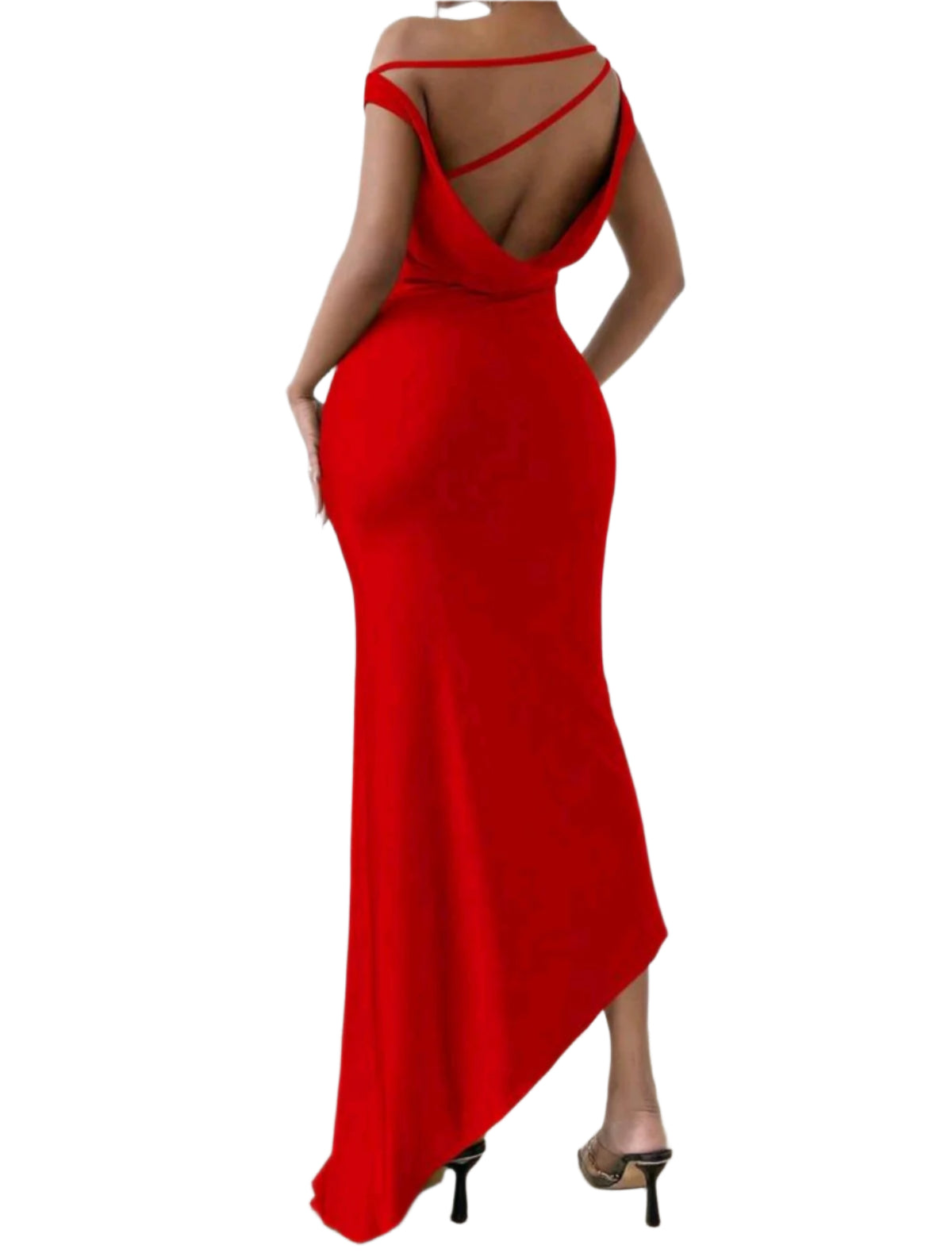 SHE piros elegáns hosszú ruha