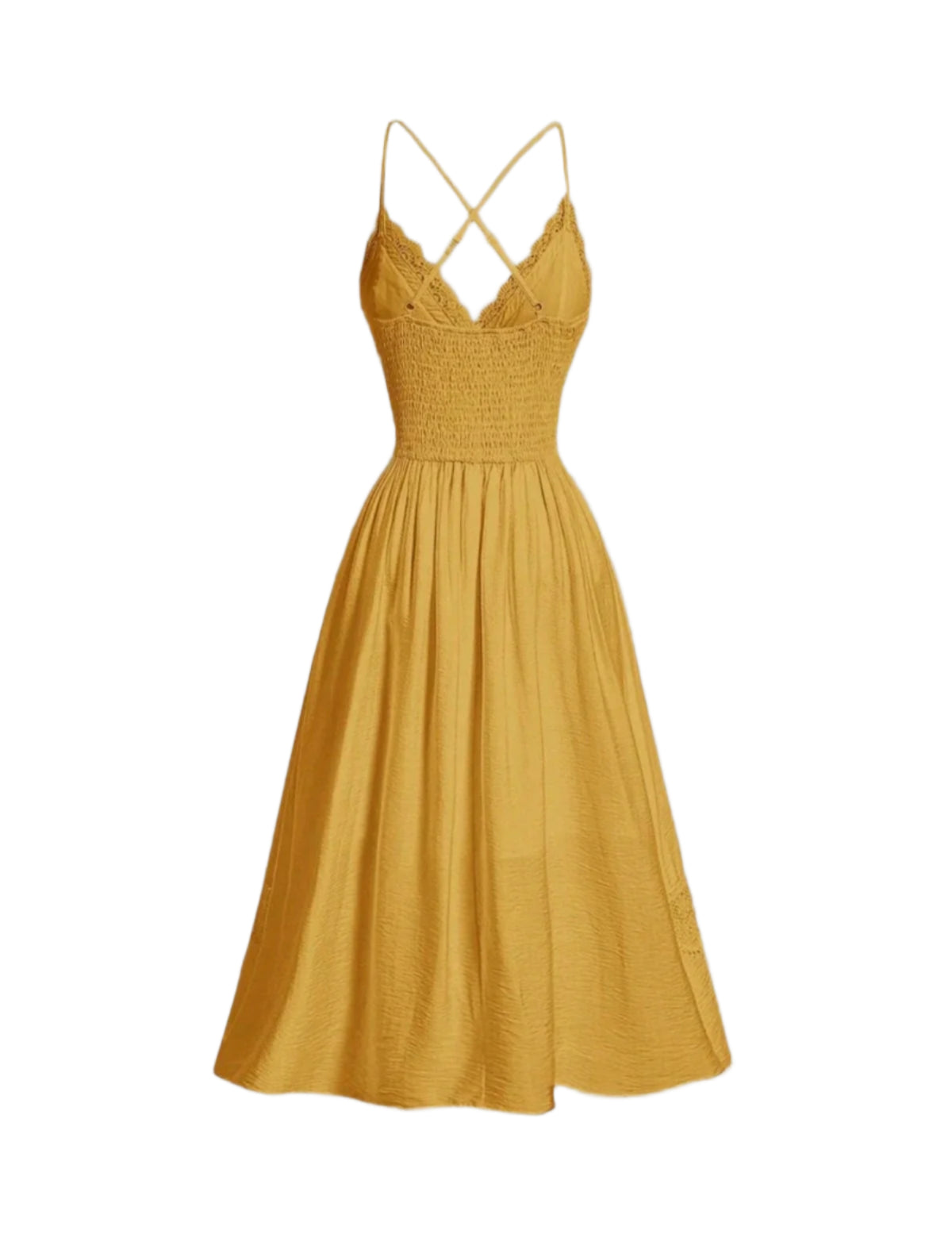 SHE mustársárga csipkés nyári ruha