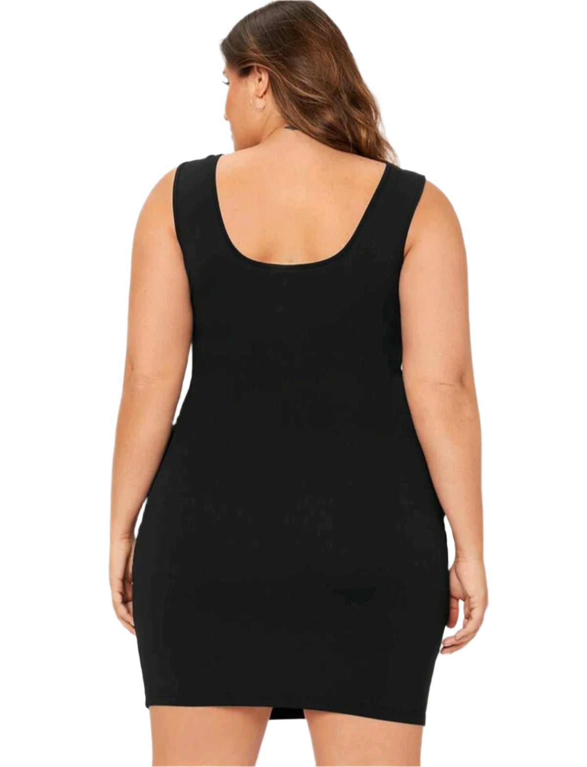 SHE fekete basic ujjatlan mini ruha