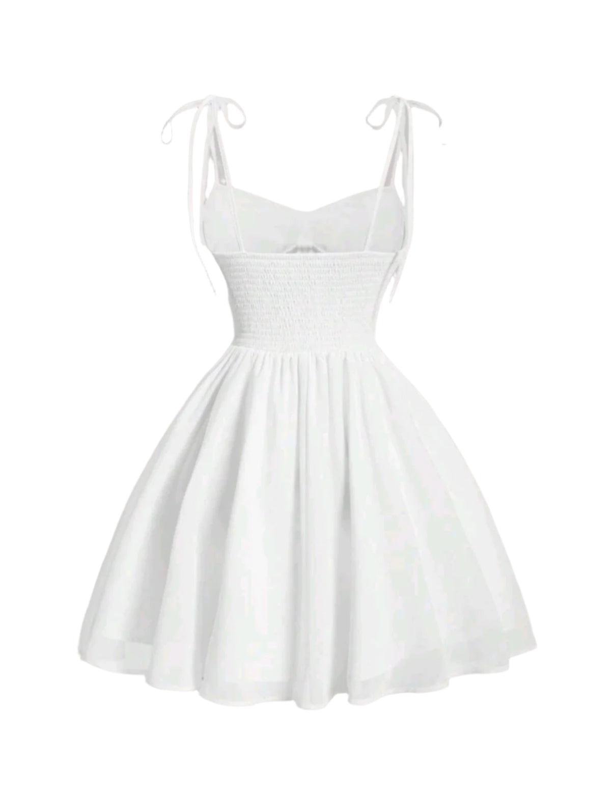 SHE fehér masnis pántos mini ruha