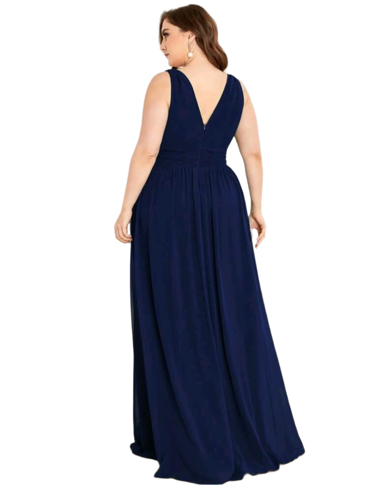 SHE sötétkék elegáns ujjatlan maxi ruha