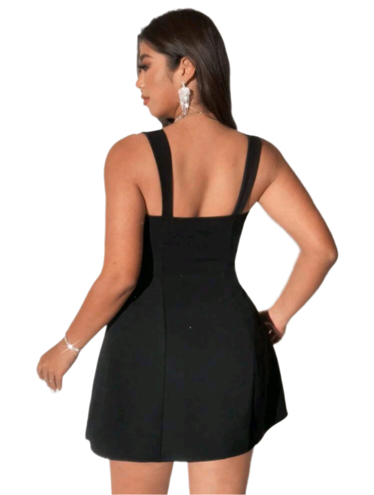 SHE fekete csipkés party ruha