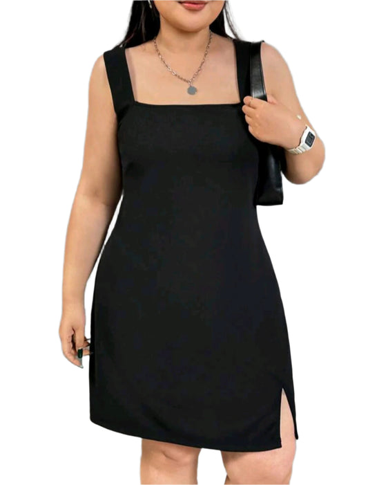 SHE fekete letisztult ujjatlan miniruha