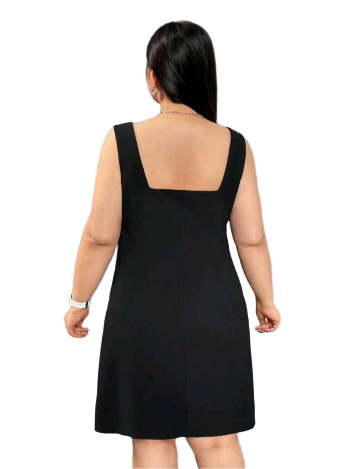 SHE fekete letisztult ujjatlan miniruha