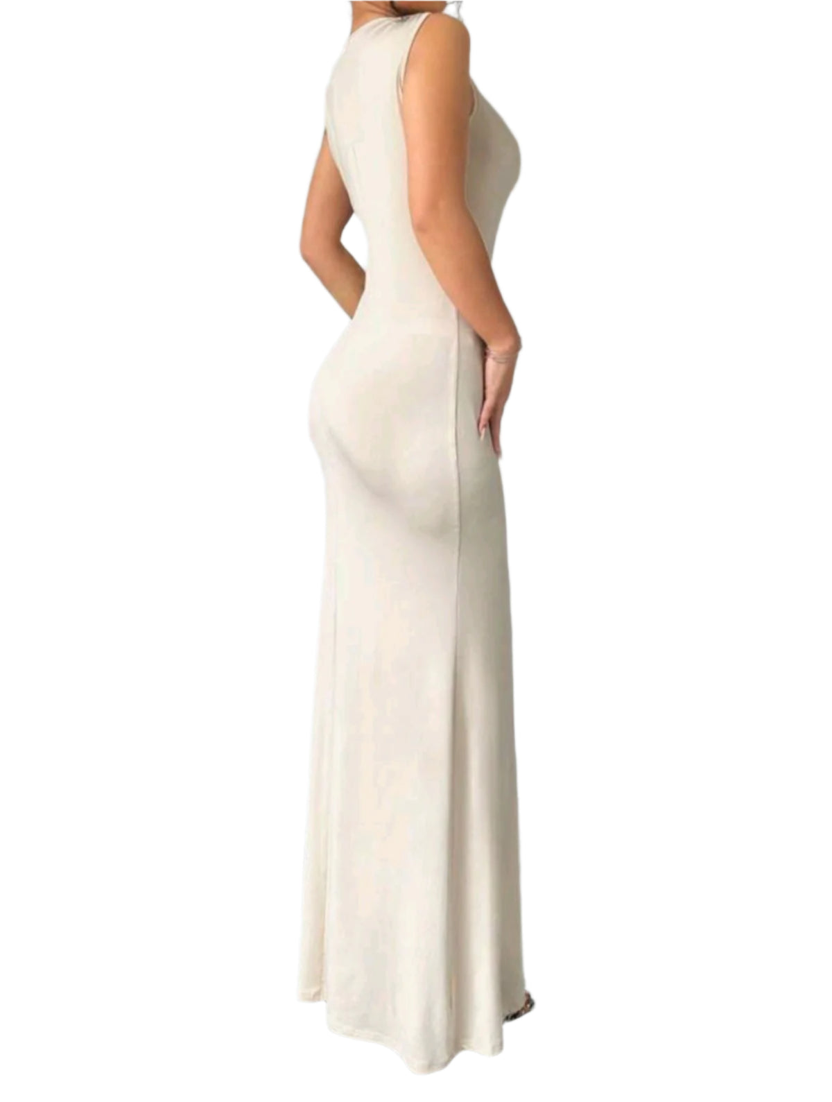 SHE bézs masnis hosszú ruha