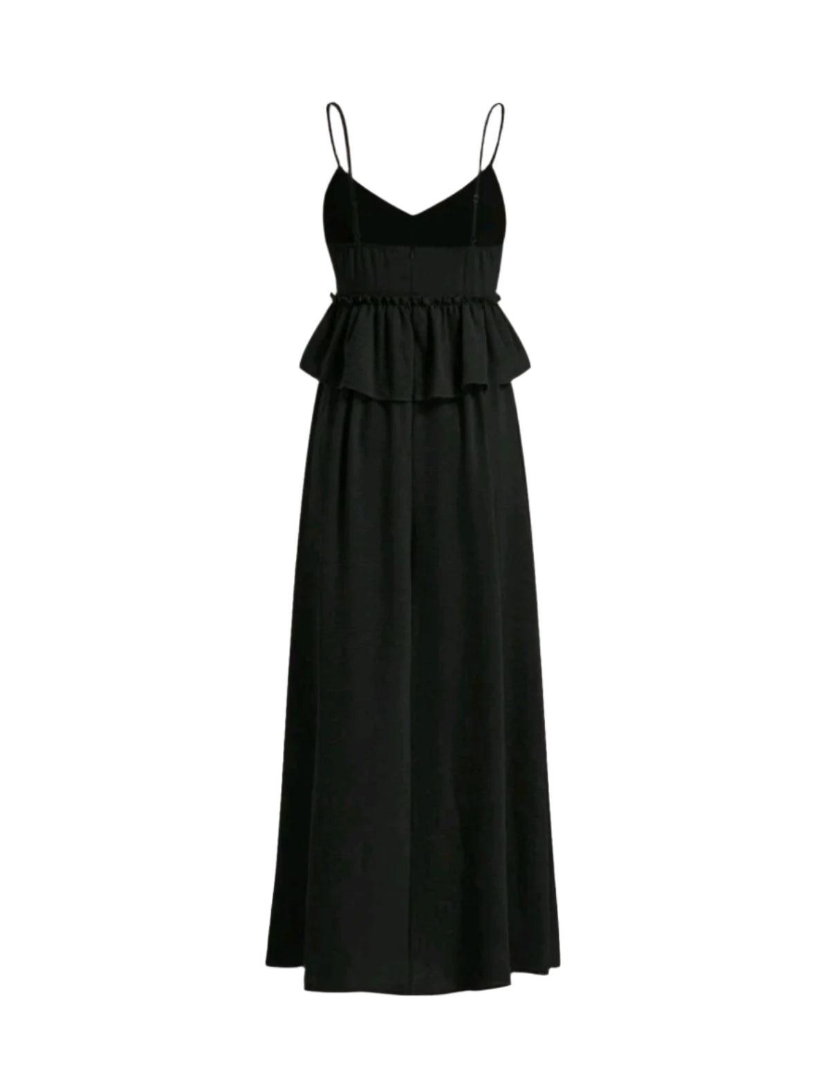 SHE fekete fodros maxi ruha