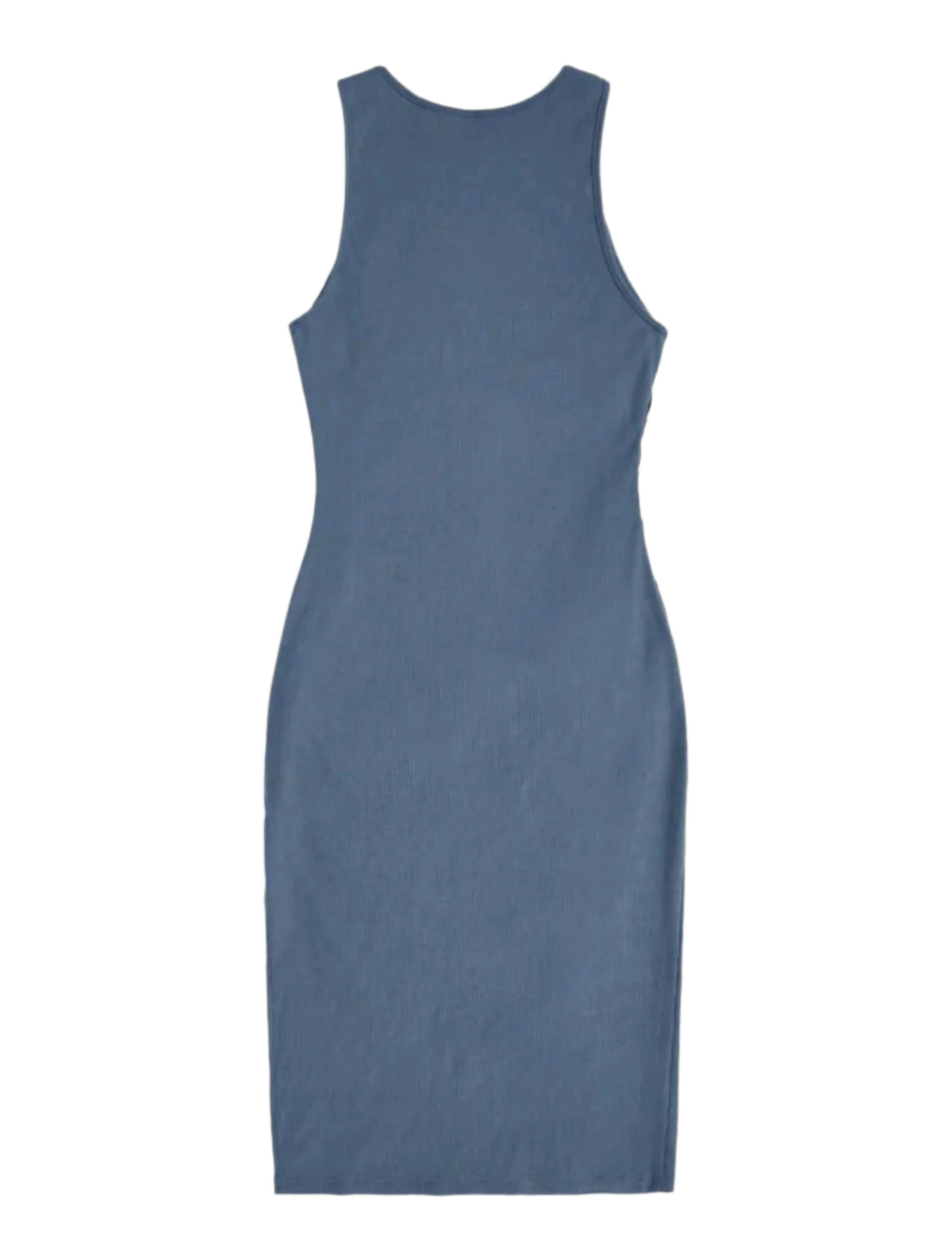 SHE kék bordázott ujjatlan midiruha