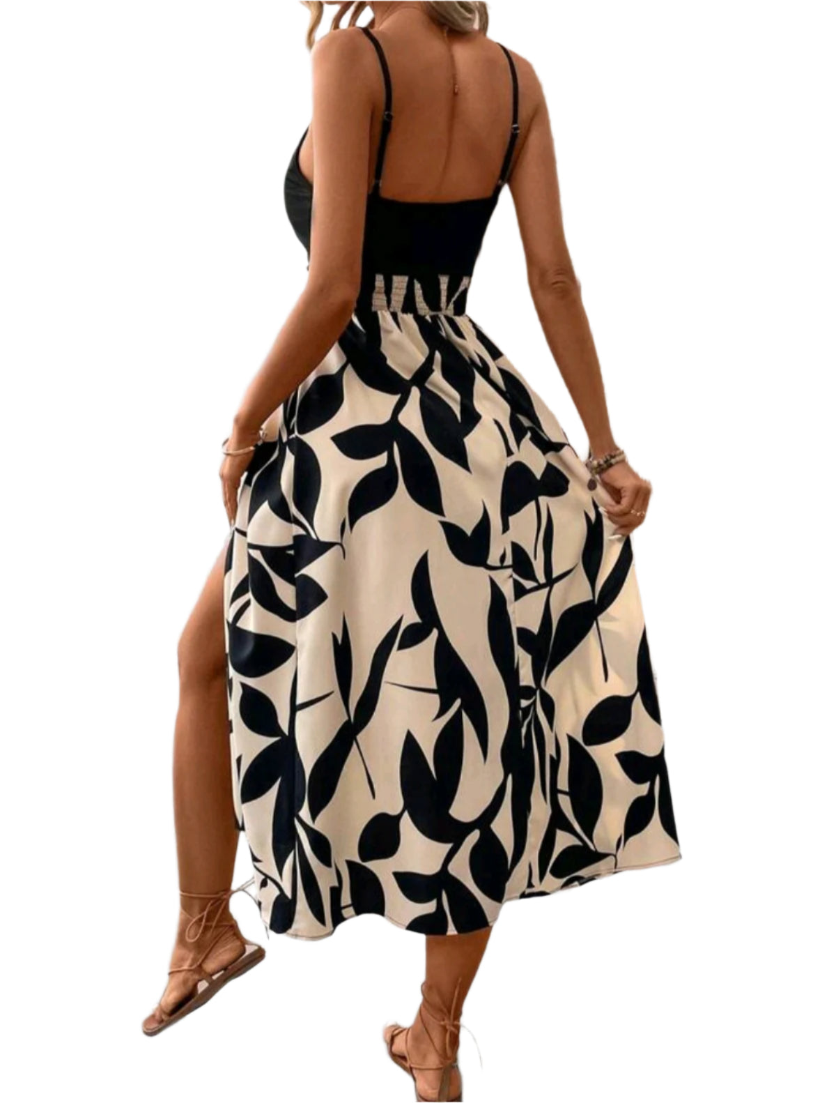 SHE fekete-fehér mintás midiruha