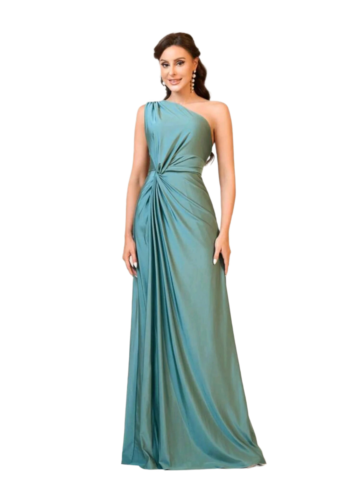 SHE türkiz drapírozott alkalmi maxiruha