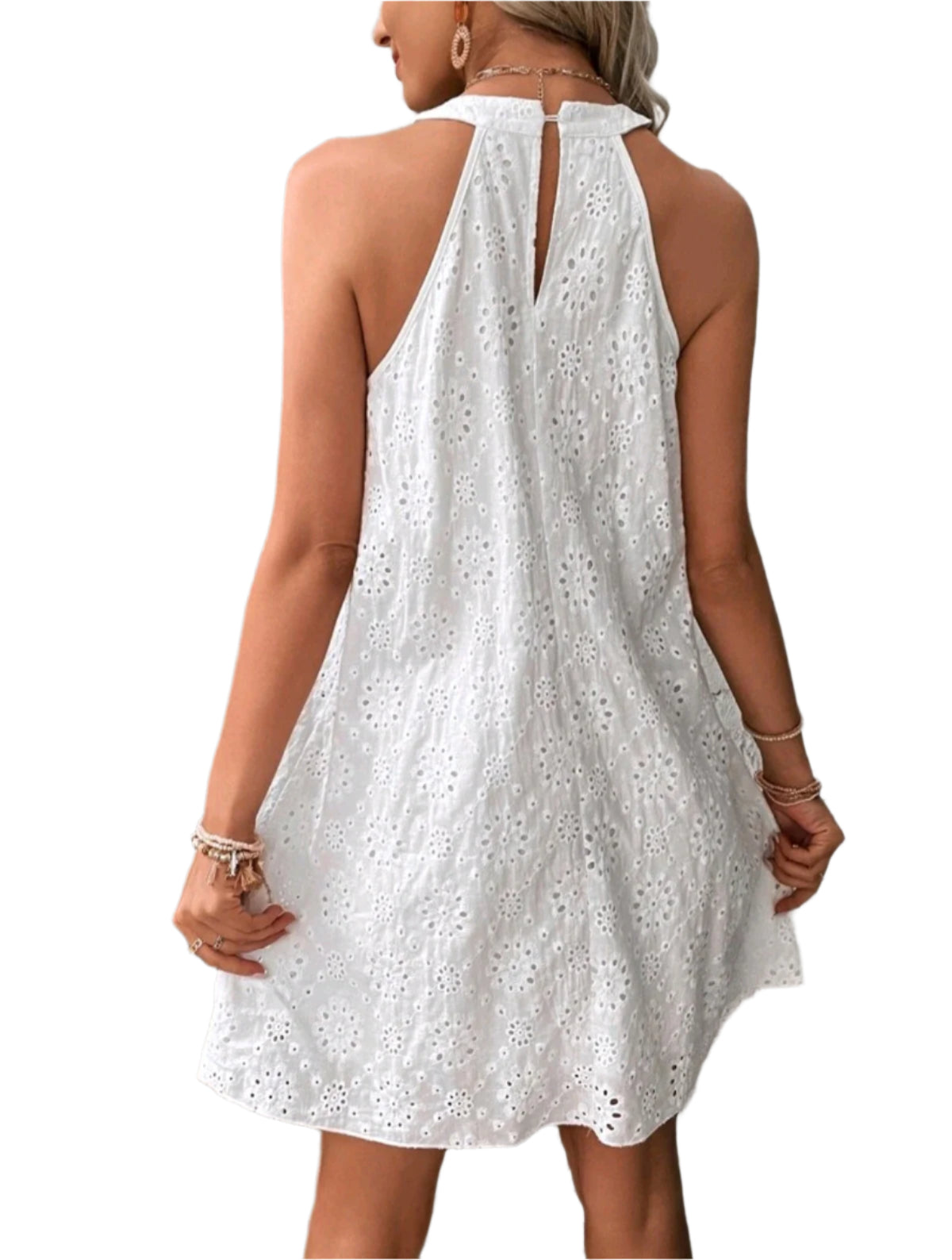 SHE fehér hímzett nyári ruha