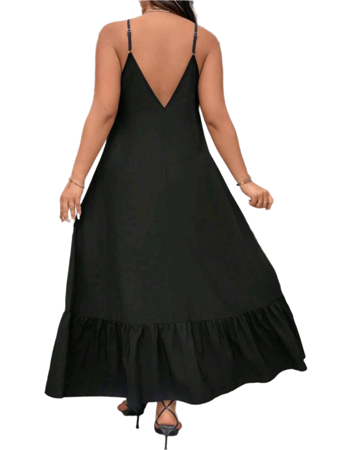 SHE fekete bő szabású maxi ruha