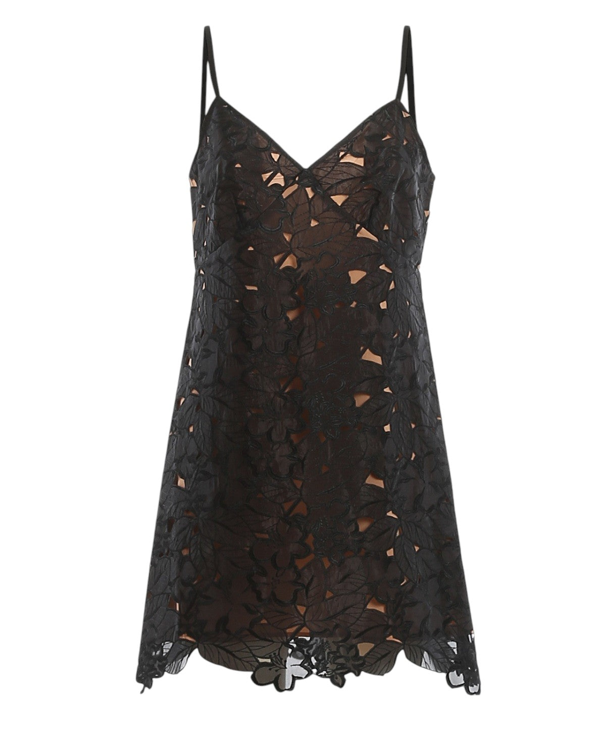 MICHAEL KORS fekete áttört virágmintás spagettipántos ruha