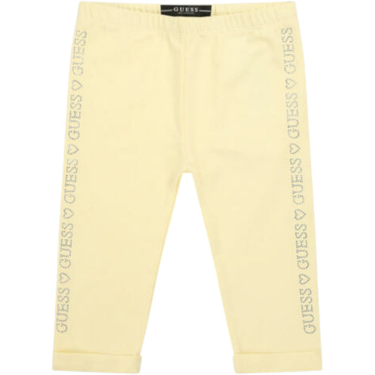 GUESS pasztellsárga logós leggings