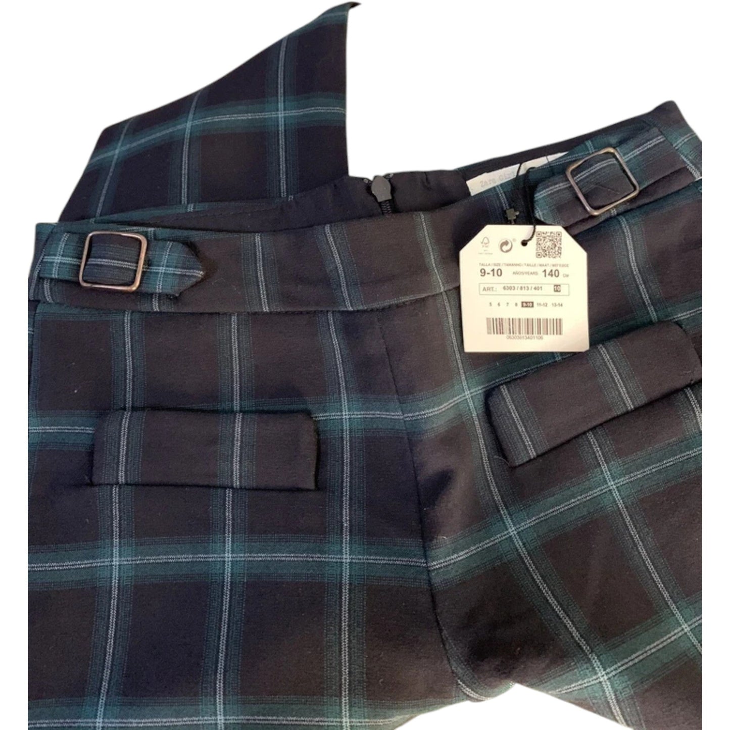 ZARA fekete kockás slim fit nadrág