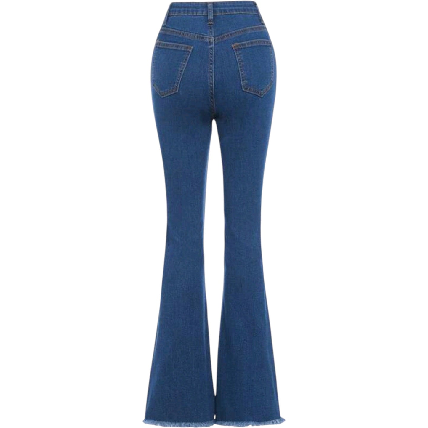 SHE kék magas derekú trapéz farmer nadrág