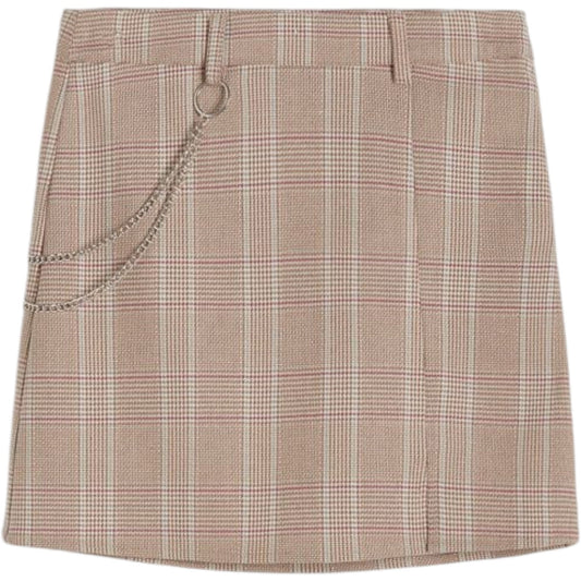 RESERVED bézs kockás mini szoknya